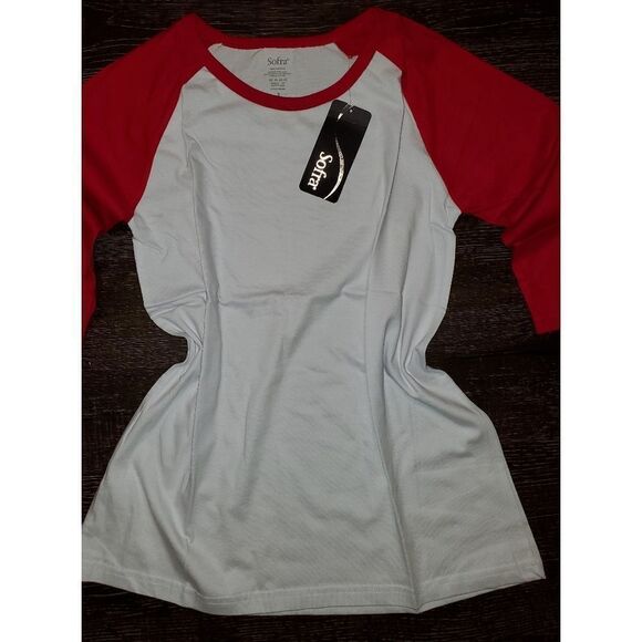 Baseball T-Shirt 2-toned White & Red - Picture 6 of 15